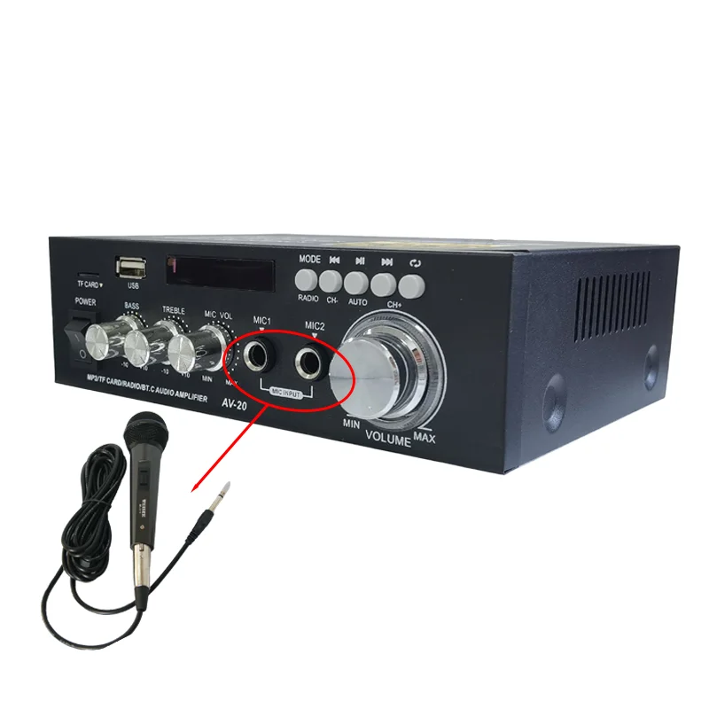 

Hot Seal Built-in Bluetooth 5.3 Stereo Karaoke Power Amplifier System Hi-Fi Dual Channel Sound Multi-function Amplifier