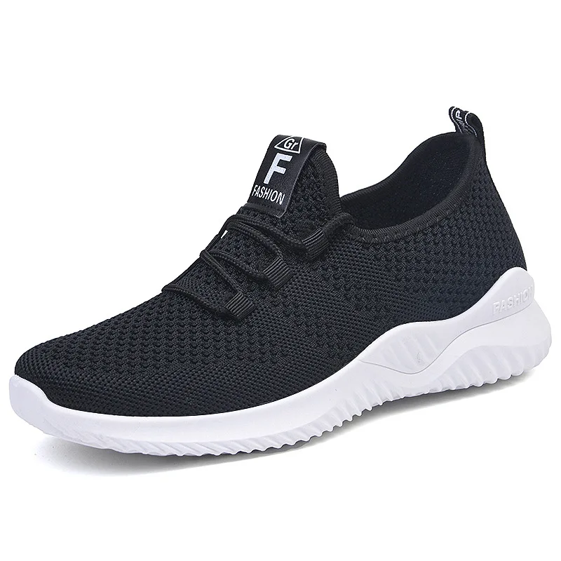 2024 Cross border New Casual Fashion Running Shoes Flyknit Breathable Women's Shoes Soft Sole Trendy Sports Shoes Female
