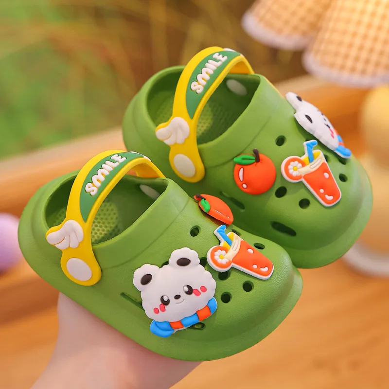 Children\'s Slippers Baby Mules Clogs Kids Summer Cartoon Cute Bunny Garden Beach Slippers Cave Hole Baby Shoes for Girls Boys