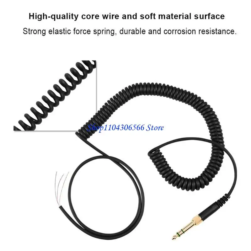 02DD Replacement Coiled Spring Stereo Cable for DT 770 770PRO 990 990PRO