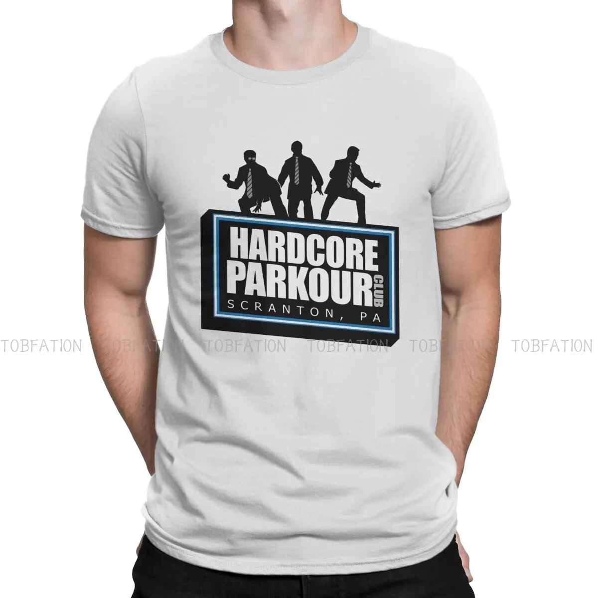 HARDCORE PARKOUR CLUB  The Office TV Show T Shirt Vintage Punk Large O-Neck TShirt Top sell  Harajuku Men\'s Tops