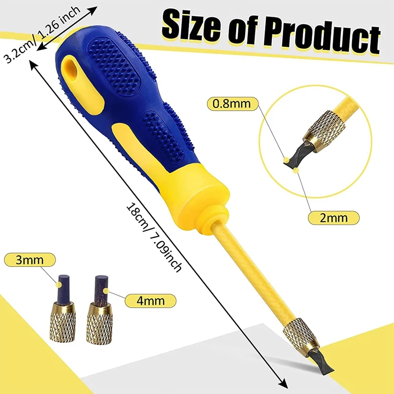 4 In 1 Tile Grout Remover Grout Scraping Rake Tool With 2 Carbide Alloy Head Grout Remover Scraper (0.8Mm,2Mm,3Mm,4Mm )