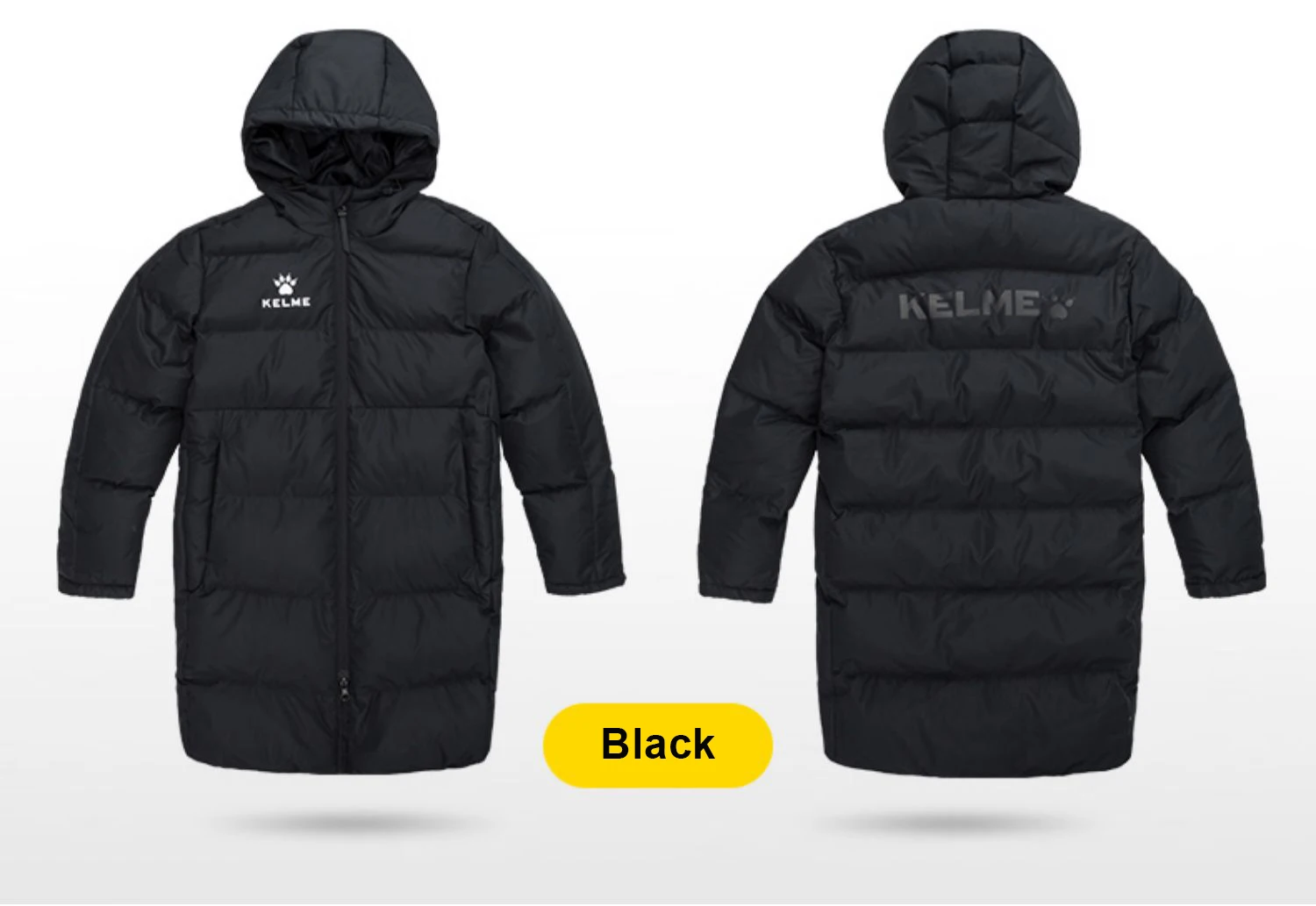 KELME Kid Winter Jacket Long Solid Sports Training Coat Child Overcoat Outrwear Warm Cotton Padded Winter Coat Boys Girl 3883406