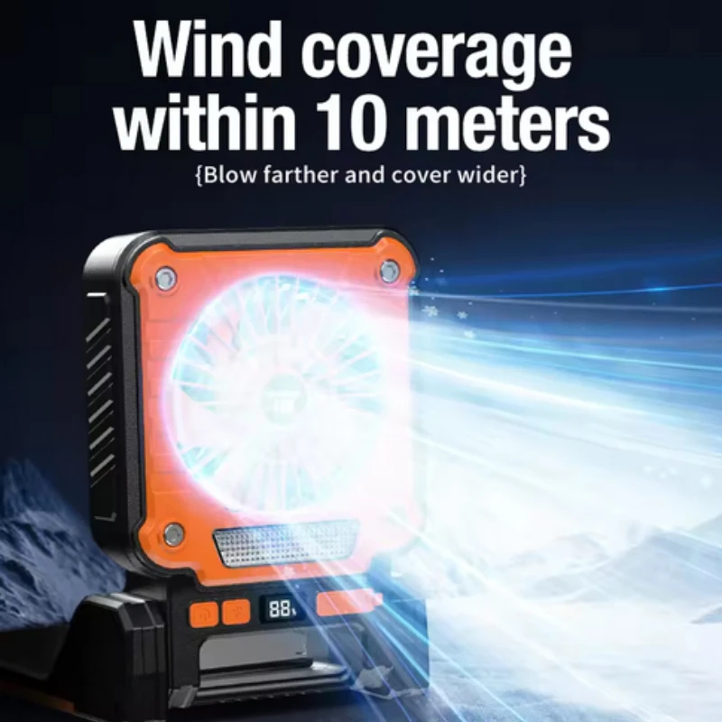 

New Solar Powered Camping Light with Fan Folding Portable Desk Lamp Rechargeable Battery for Outdoor Hiking Fishing Camping