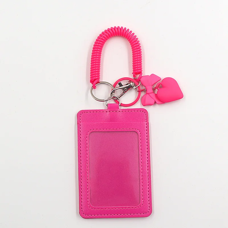 mangas-de-cartao-de-credito-pu-rosa-preta-para-crachas-de-escritorio-cartoes-de-identificacao-exibicao-de-cartao-de-coletor-e-suporte-protetor-com-cordao-de-coracao