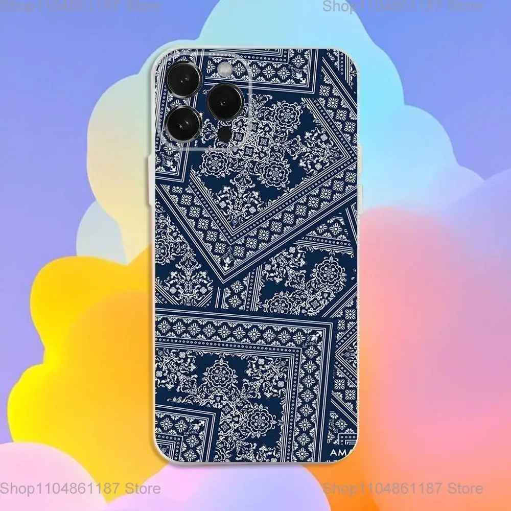 حافظة هاتف بنمط باندانا لهاتف آيفون 17,16,15,14,13,12,11 Pro,Max,Plus,X,XS,XR,SE,سيليكون شفاف صغير ناعم