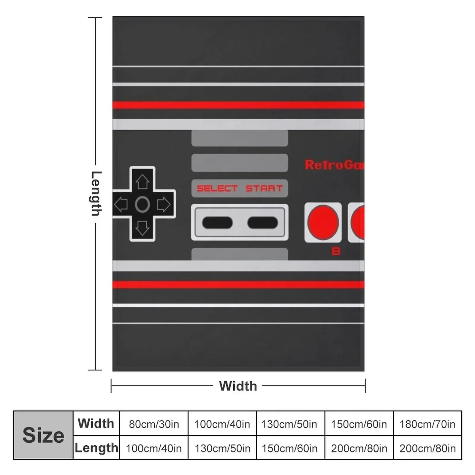 8-Bit Retro Gamer - Controller Throw Blanket couch cozy soft plush fuzzy picnic outdoor blanket