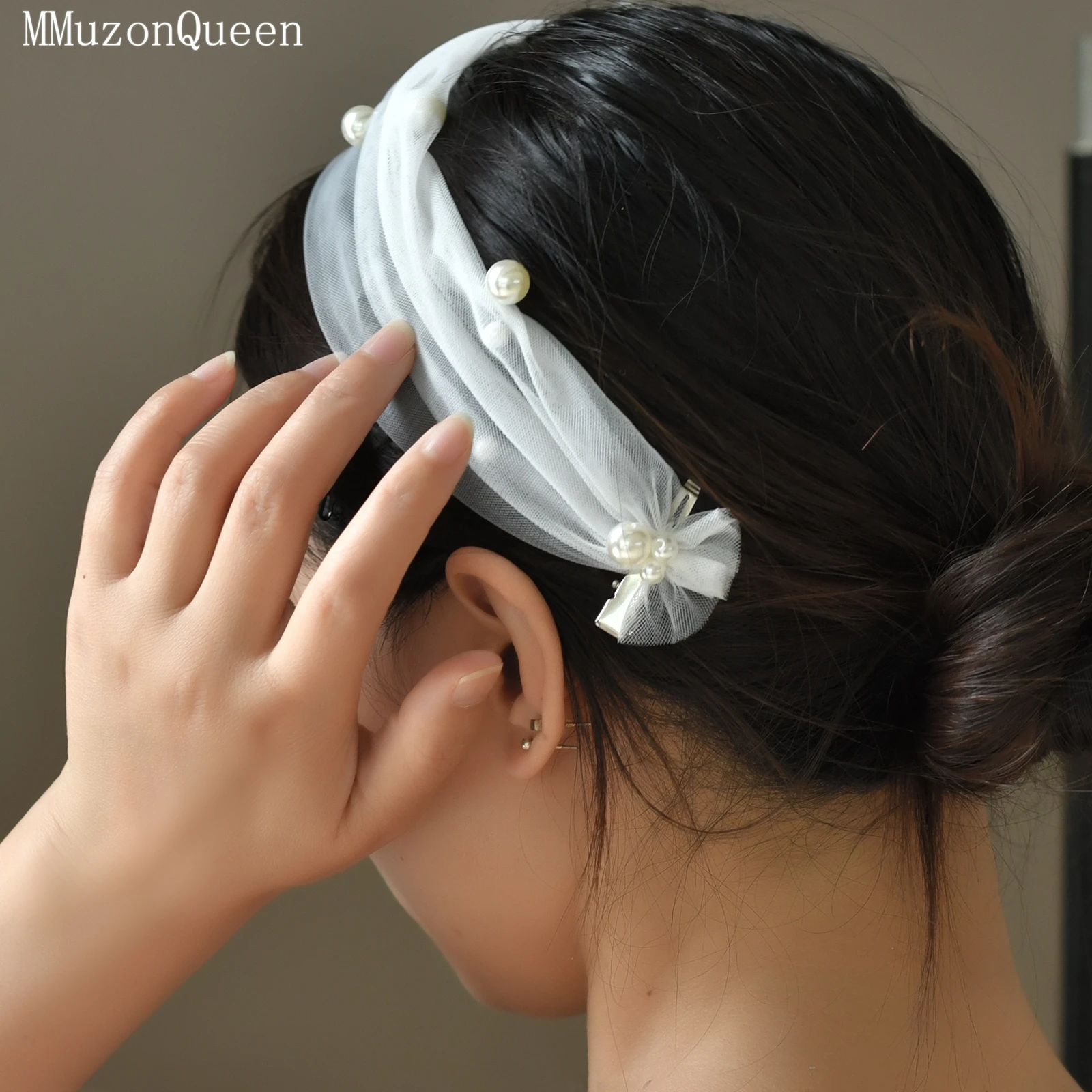 TOPQUEEN Store Promotions High Quality Headband Decoration Bridal Party Tulle Decoration Ladies Party Clothing Matching VA17