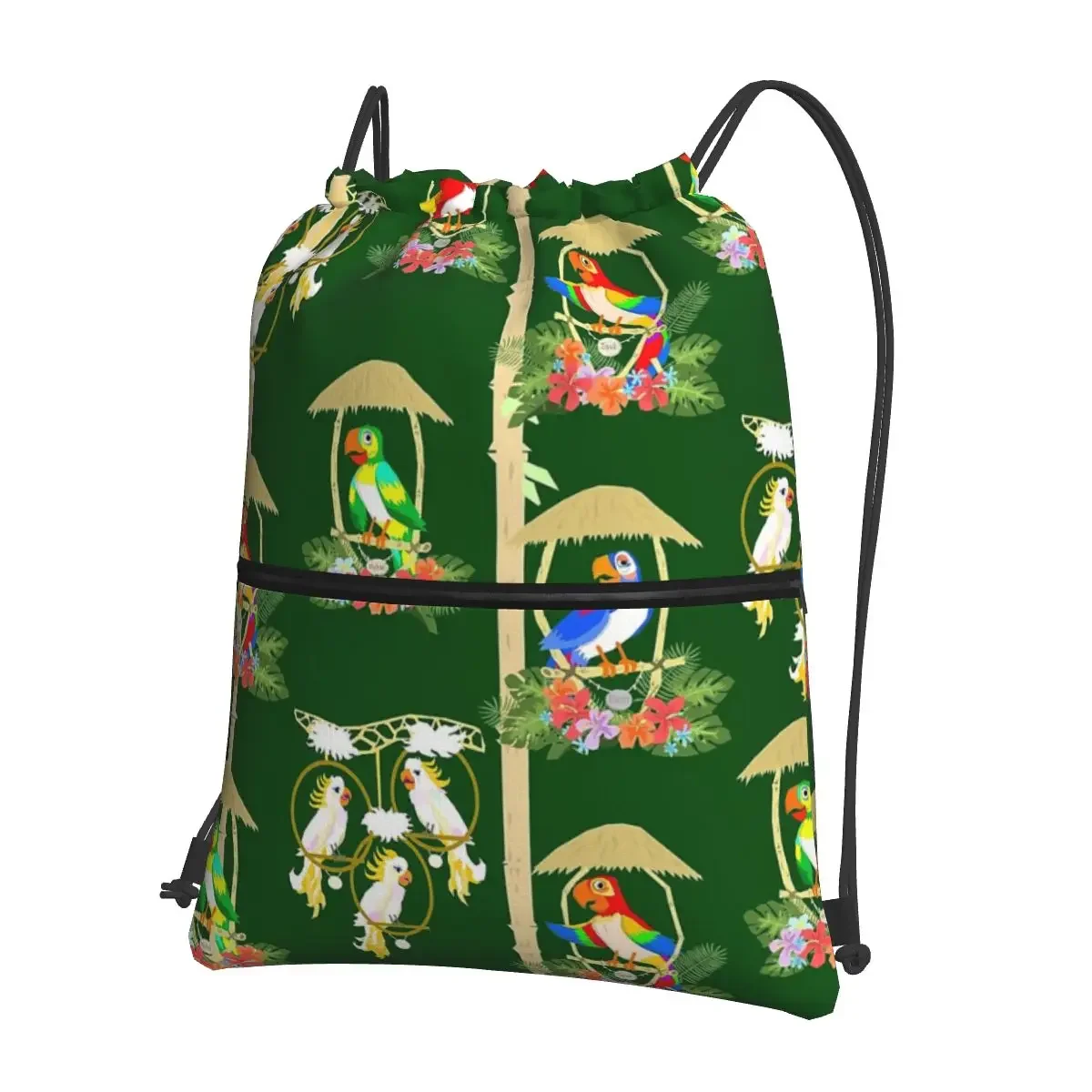 

Tiki Room Birds Portable Backpacks Drawstring Bag Multi-function Drawstring Bundle Pocket Storage Bags For School Students