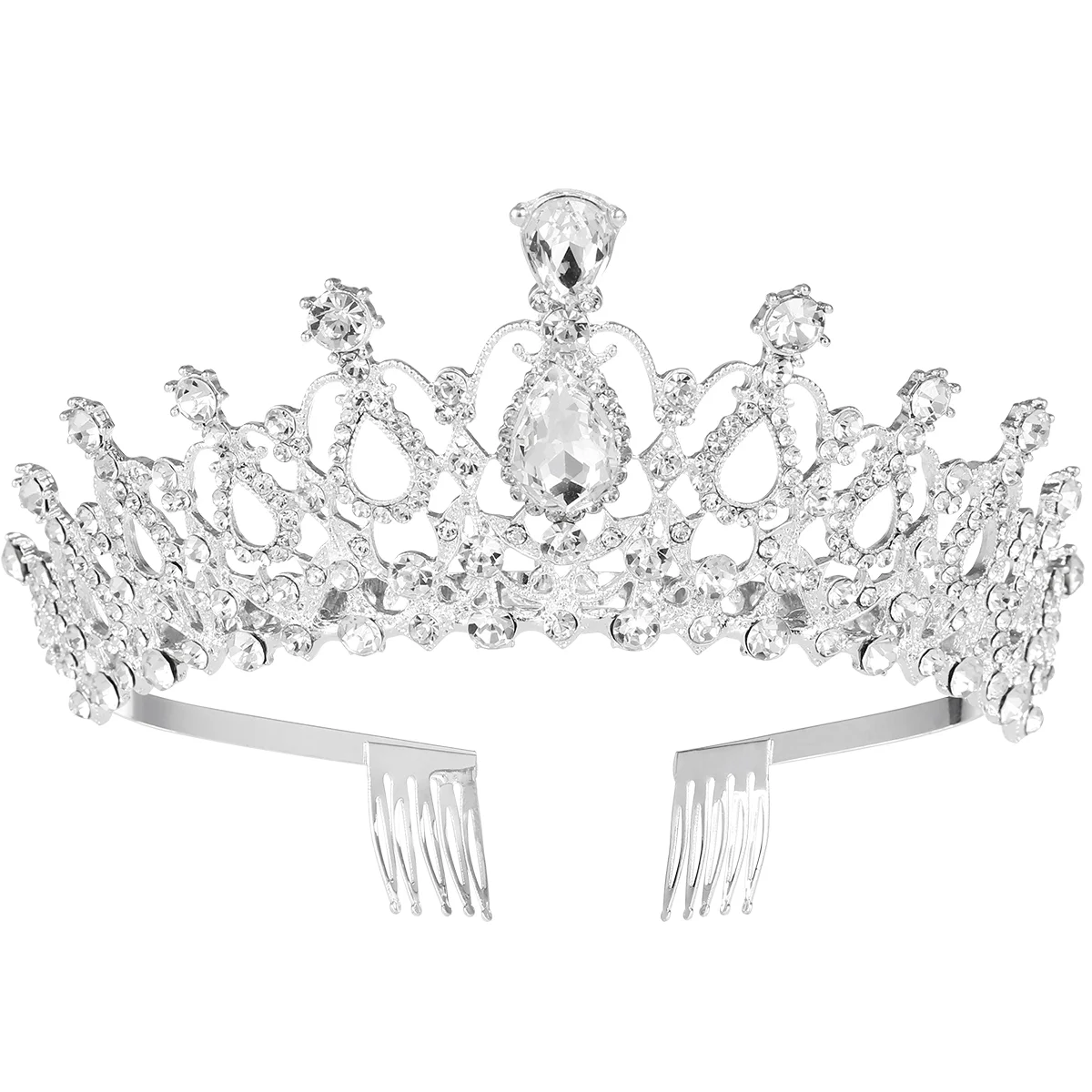 

European and American Women's Tiara Bridal with Comb Baroque for Wedding Headpiece