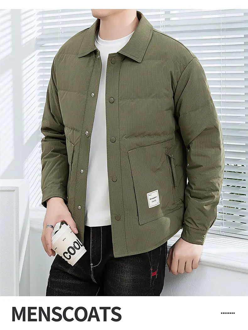 Neu eingetroffen: Herren-Freizeit-Daunenjacken 2026 – Herbst/Winter Einreiher-Puffermäntel, winddichte, warme Streetwear-Steppkleidung – Detail 10
