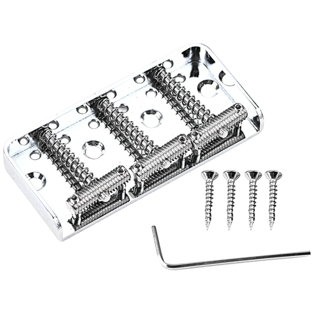 

Replacement Bridge Chrome Electric Guitar Saddle Accessories Acoustic Silver Hard Tail