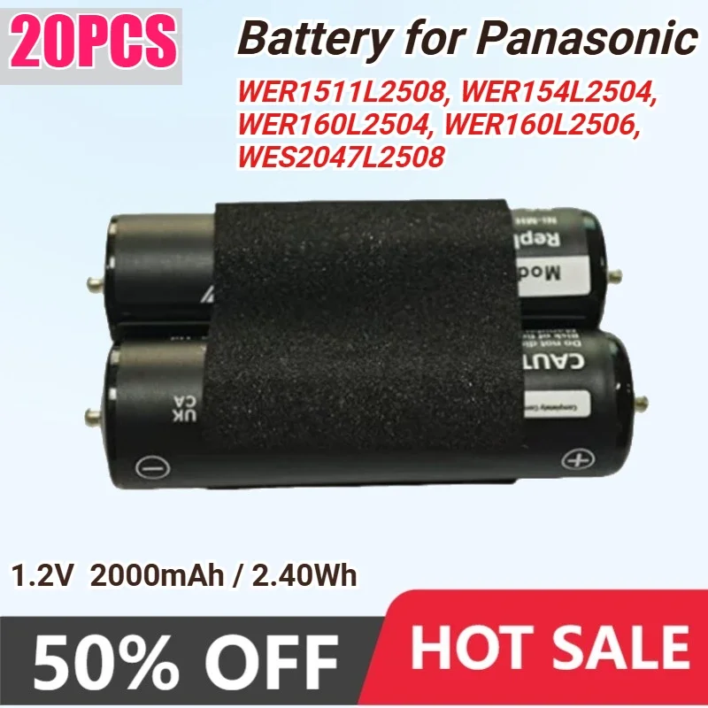 

20 шт./лот, 2000 мАч, аккумулятор для бритвы Panasonic ER-1510 ER-1511 ER-1610 ER1611 ER1611 ER1612 ER146 ER147 ER148 ER160 WER1511L2508