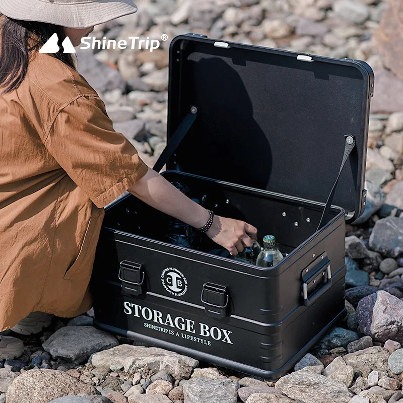 Aluminum Alloy Folding Storage Box, Outdoor Camping, High-Capacity, Self-driving, Car Dust Box, Travel Sundries, Portable Case