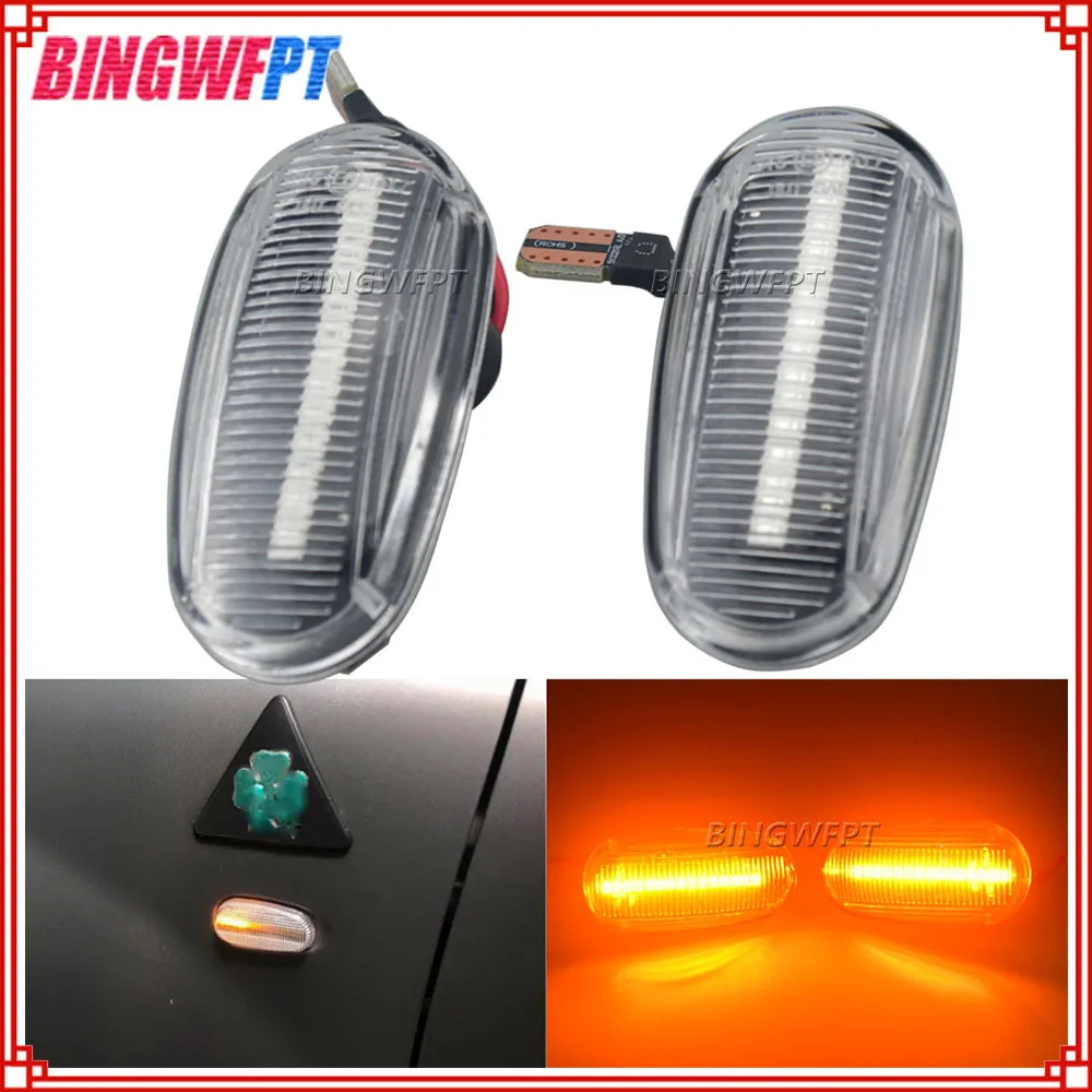 Dynamic LED Side Marker Fender Indicator Light For Alfa Romeo Mito 955 For Alfa Romeo Mito 147 pre-facelift GT 937 Fiat Bravo