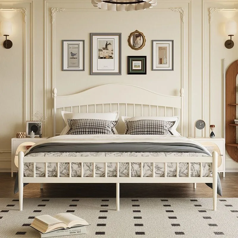 Simple household double princess style wedding bed single small apartment bed frame