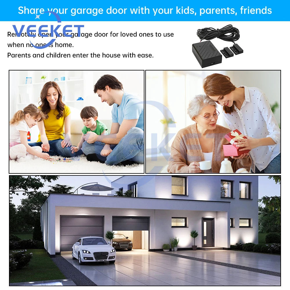 Smart Garage Türöffner DC5V Handy Fernbedienung Tuya Smart Life App Controller Unterstützung Alexa & Google Assistent Keine Hub erforderlich