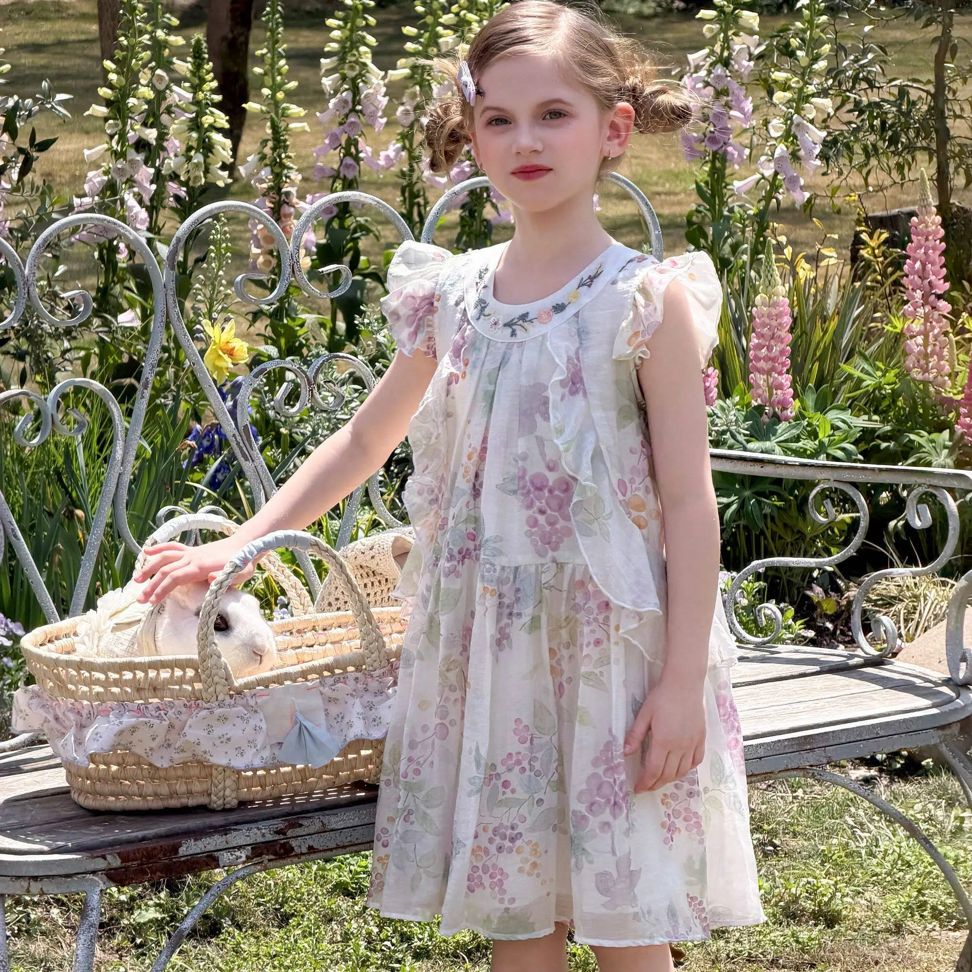 Garden Girls  Sweet Little Flying Sleeve Dress Princess Dress Garden Girls French Forest
