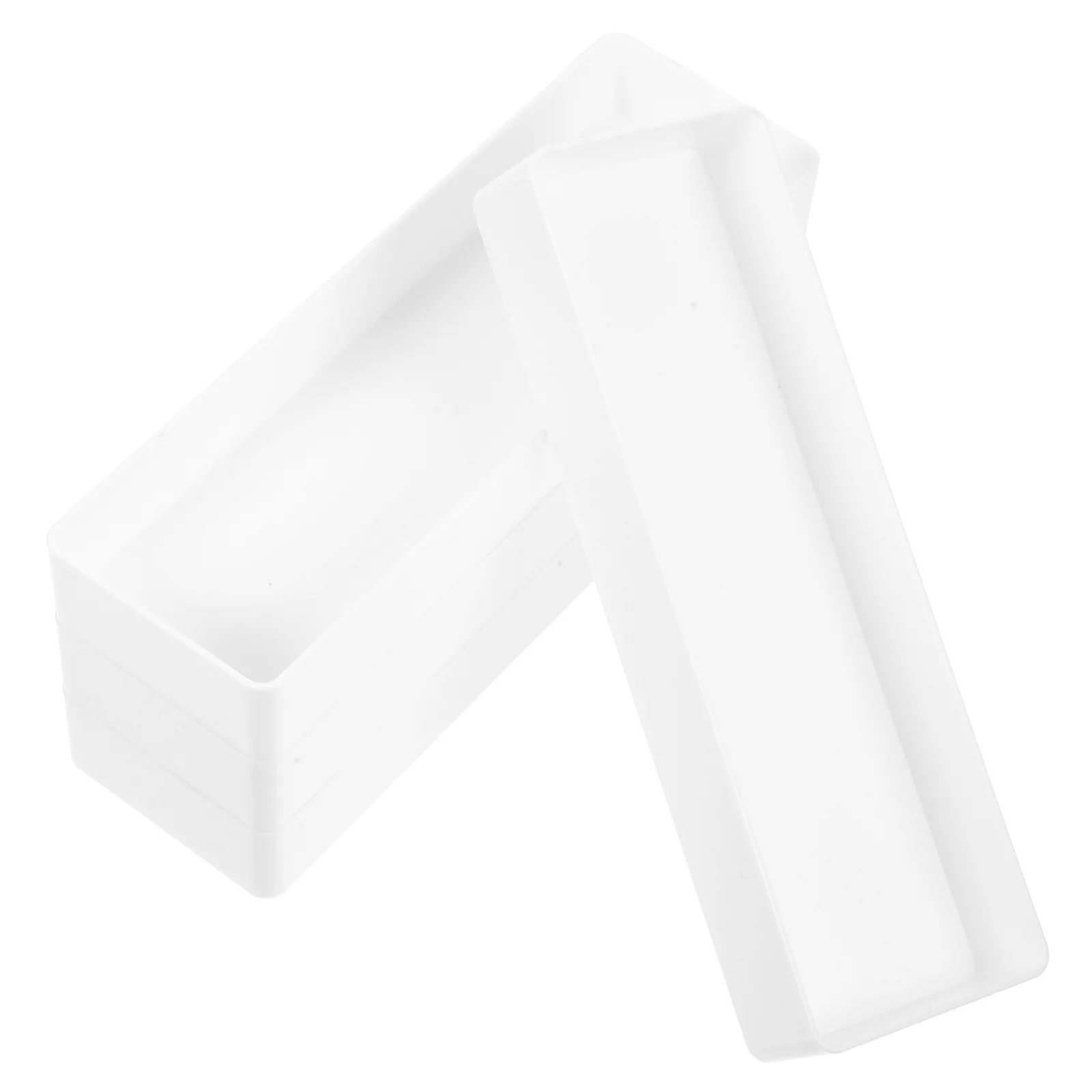 

4Pcs White Drawer Organizer Plastic Storage Boxes Shallow Design for Desk Makeup Bathroom Accessories White Drawer Organizer