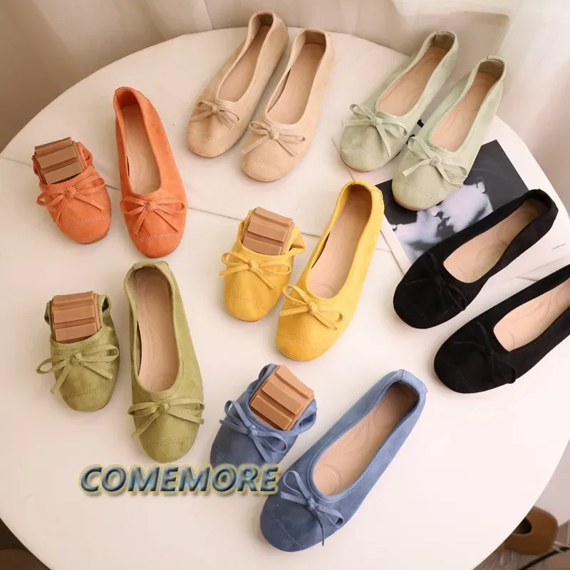 Round Toe Casual Sneakers Women Moccasins Spring Summer Fashion Candy Color Espadrille Flat Heel Knot Ballet Flats Shoes Loafer