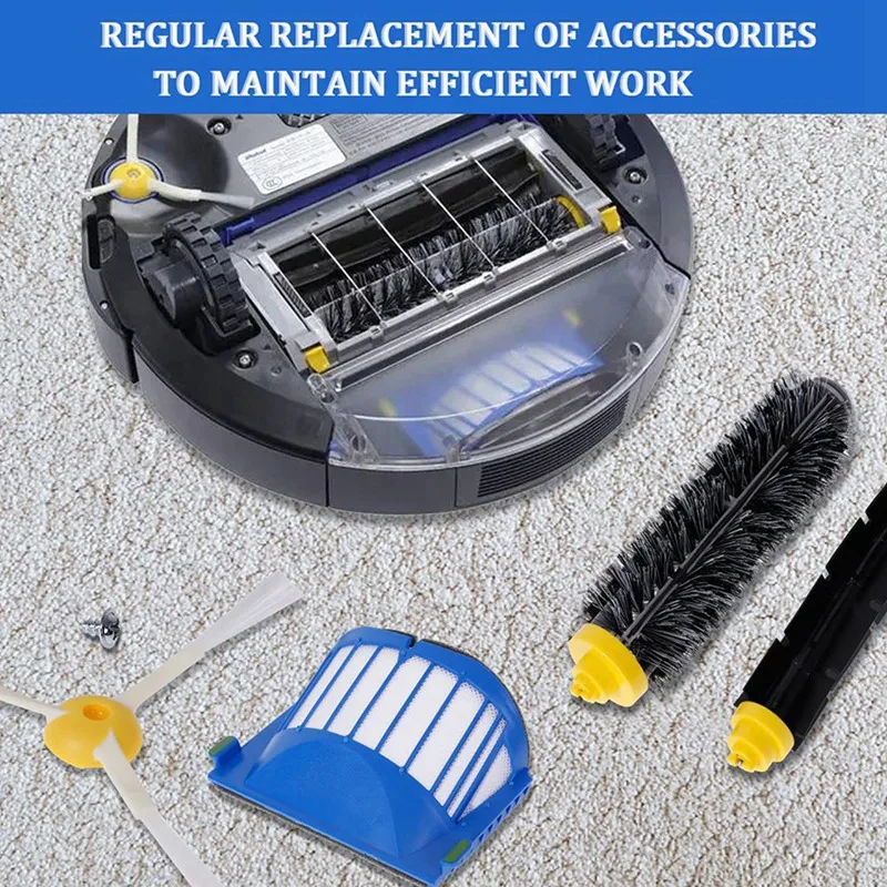 for iRobot Roomba 500 600 Series Vaccum Cleaner Accessories Replacement Parts Roller Brush Side Brush HEPA Filter Copatible