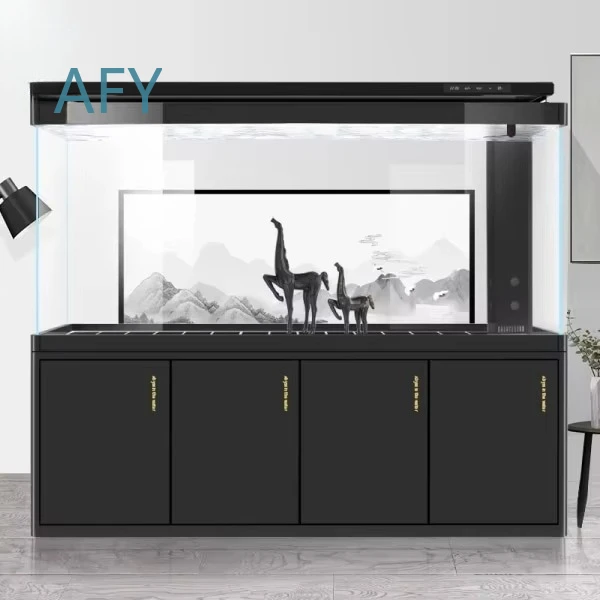 for Office Living Room Rectangular Modern Eco Friendly Glass Aquarium Bottom Filter 1000L Fish Tank Stand Cabinet Furniture