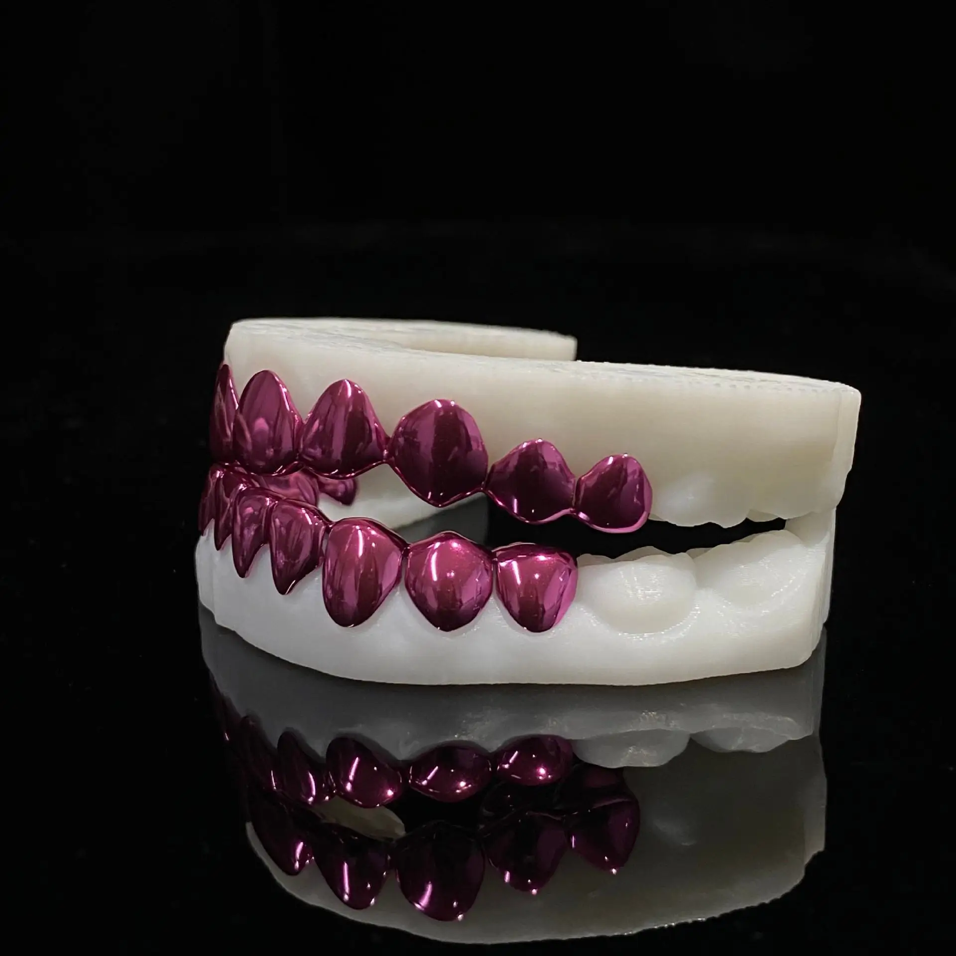 Pink Laser Plating Grill Top 8 Bottom 8 European And American Cross-border Hot-selling Grillz