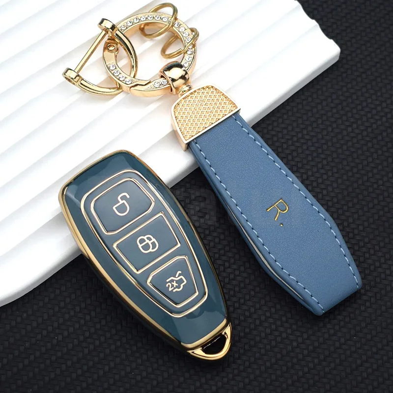 Shell For Ford Focus 3 4 ST Mondeo MK3 MK4 Fiesta Fusion Kuga Ecosport TPU Car Smart Protect Fob Key Case Cover Accessories - view 5