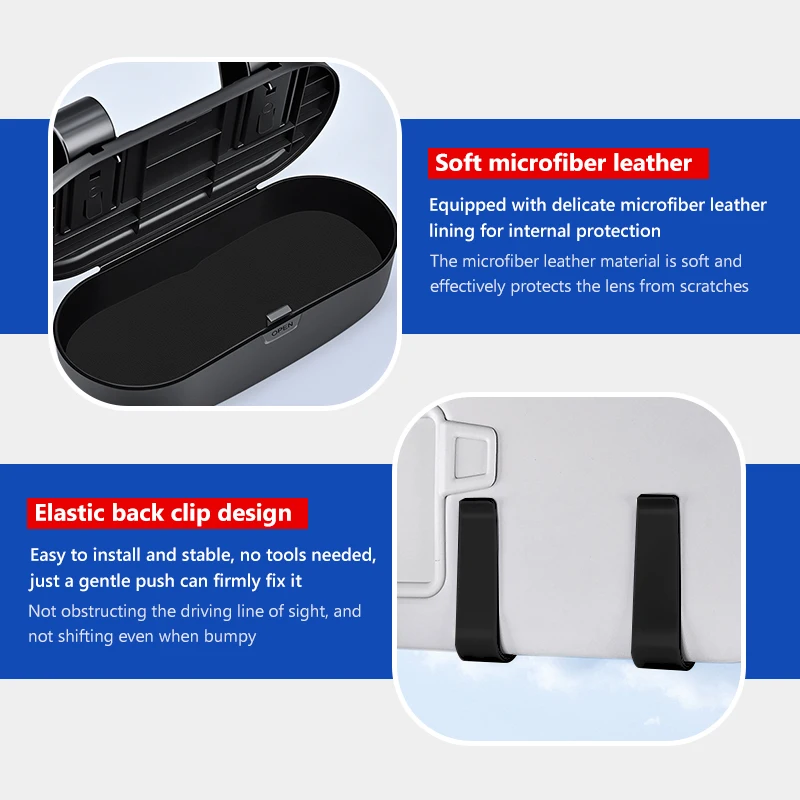 Car Interior Universal Sun Visor Sunglasses Storage Glasses Box For DAF XF 95 105 CF LF VAN view 3