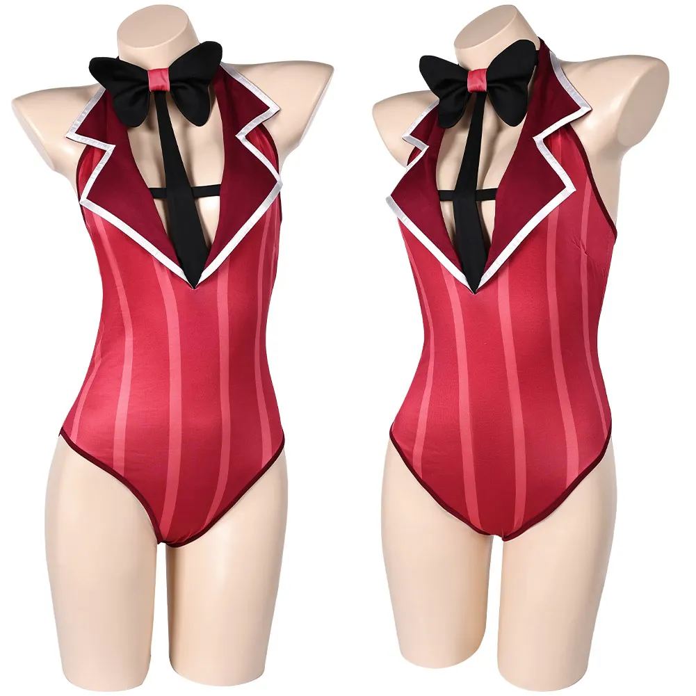 Alastor Cosplay Sexy Swimsuit for Girls, Swimwear Jumpsuit Outfits, Swimming Outfits, Hazzbin, Halloween Hotel Costume, Nager