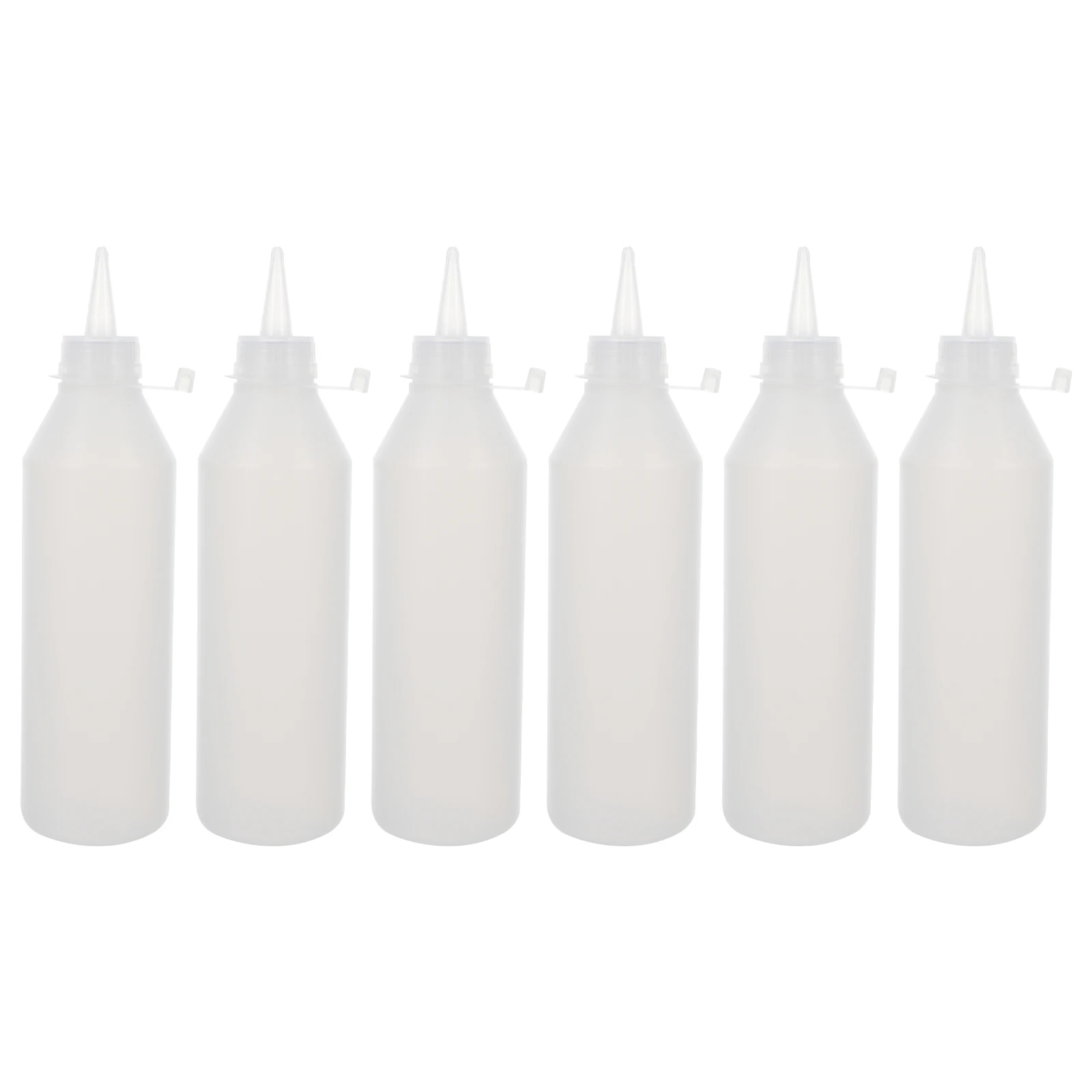

6pcs Plastic Pointed-mouth Bottles 500ml Large Capacity Squeeze Tip Applicator Glue Bottle Reusable Craft Paint Cleaning