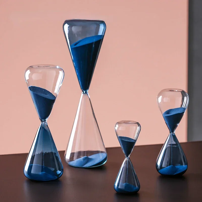 

Home 60 minute Blue Sand Hourglass Home porch Soft decorations Half hour timer ornaments