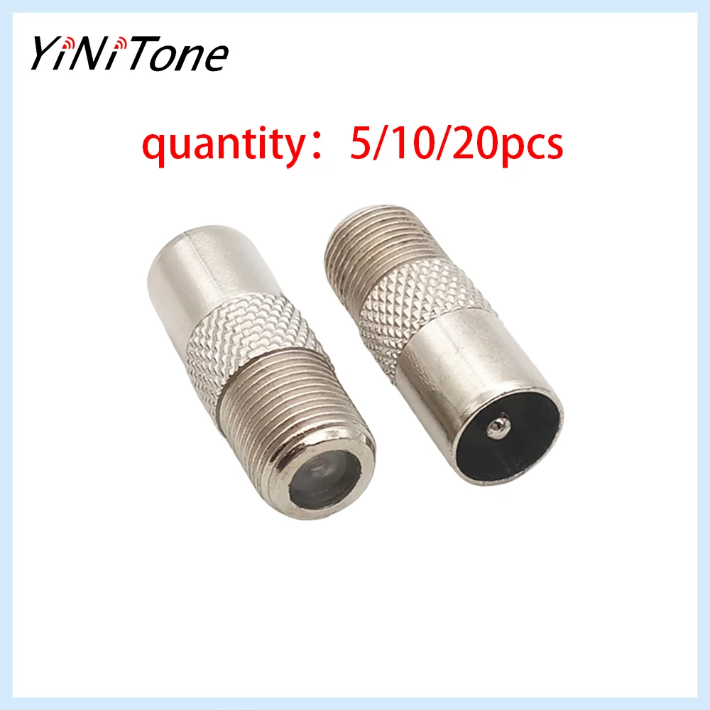 

F Type Female to TV Male Plug Coax Connector For TV Satellite FM Coaxial Cable