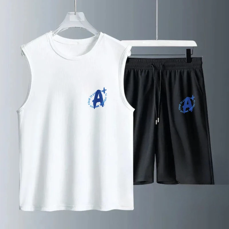 

Men's Tank Top Sets 2026 Summer Quick drying jogging set oversize Breathable sports sweatshirt set running beach seaside