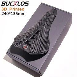 BUCKLOS 3D Printed Bike Seat Cushion 240*135mm Bicycle Saddle Honeycomb 3D Road Mountain Bike Saddle Breathable MTB Seat