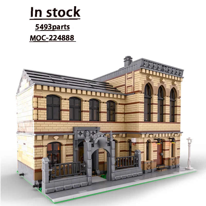 

MOC-224888 City Modular Building School Street Scene Building Block Model, 5493 Pieces, Boys' Children's Birthday Toy Gift