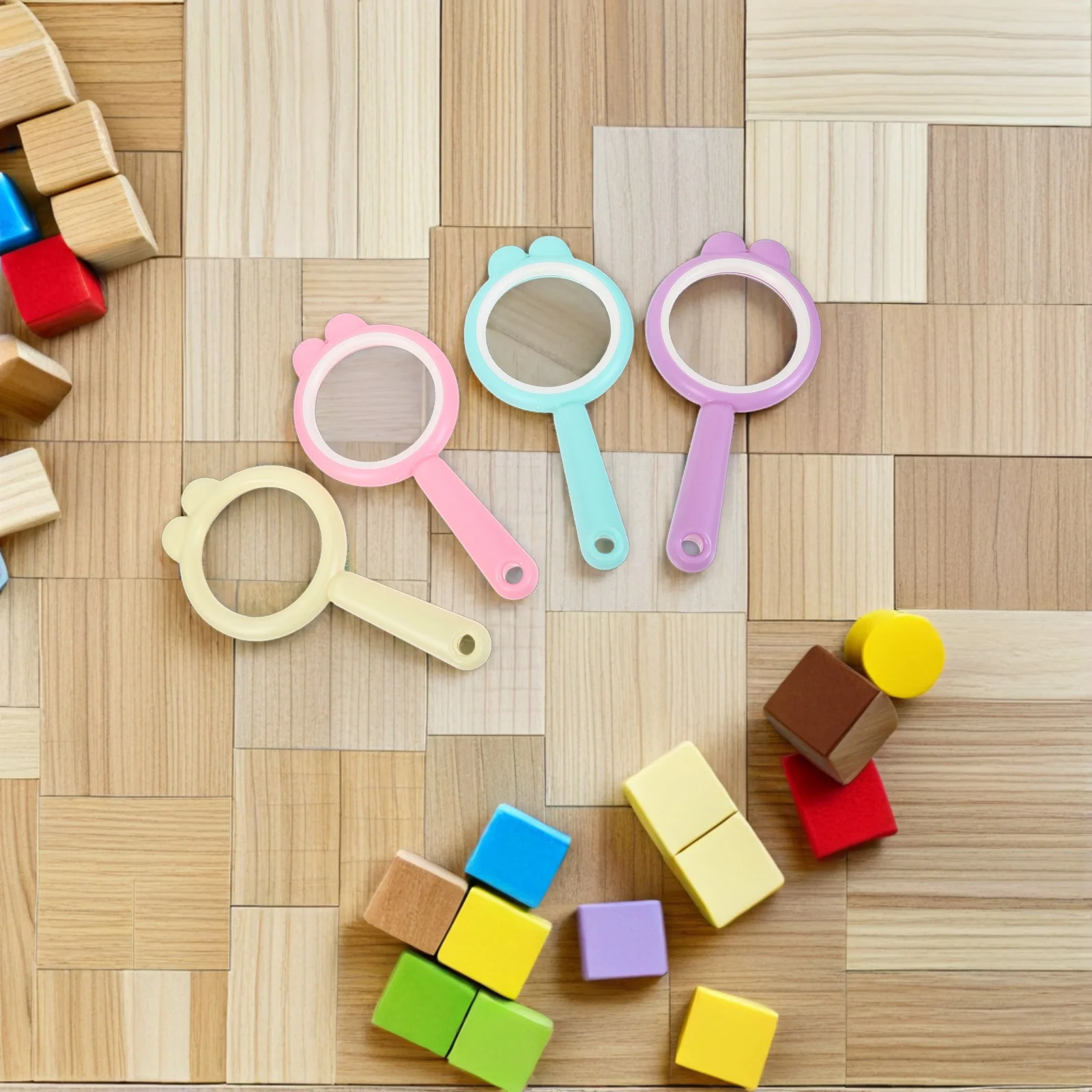 4pcs Handheld Magnifier Kids: Mini Plastic Magnifying Glass For Outdoor Exploration Science Class Learning Tool Classroom