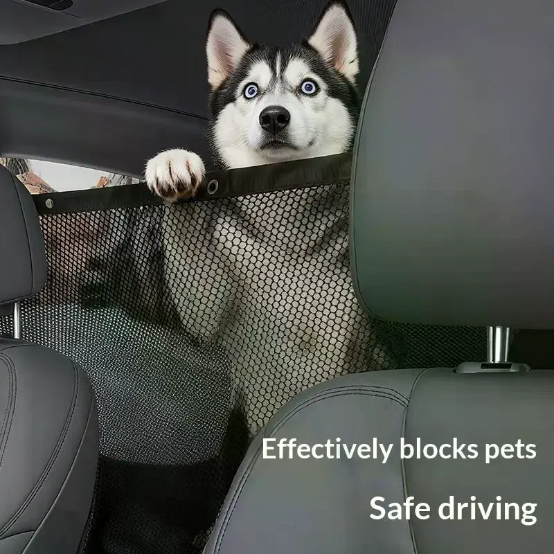 Car Pet Barrier Net Dog Safety Isolation Net For Vehicles Universal Fit Breathable Mesh Pet Travel Barrier For Back Seat