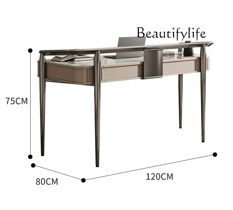 

Italian light luxury high-end rock slab desk bedroom modern simple office writing computer desk