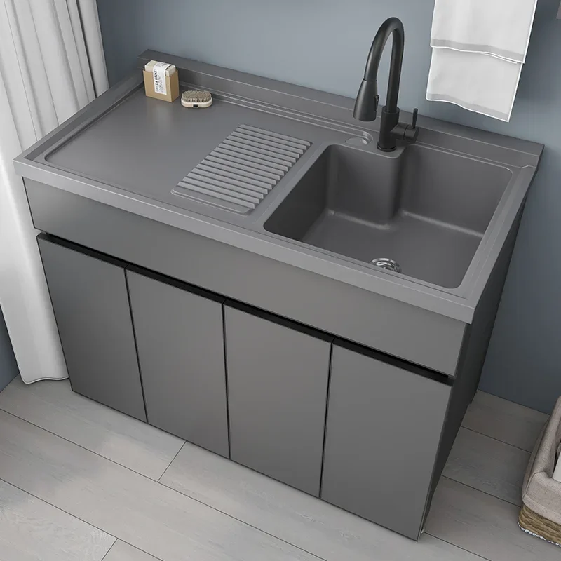 Bathroom Cabinet with sink Laundry Floor Cabinet Balcony CustomizedCombination Laundry Pool Washbasin Basin Integrated Cabinet