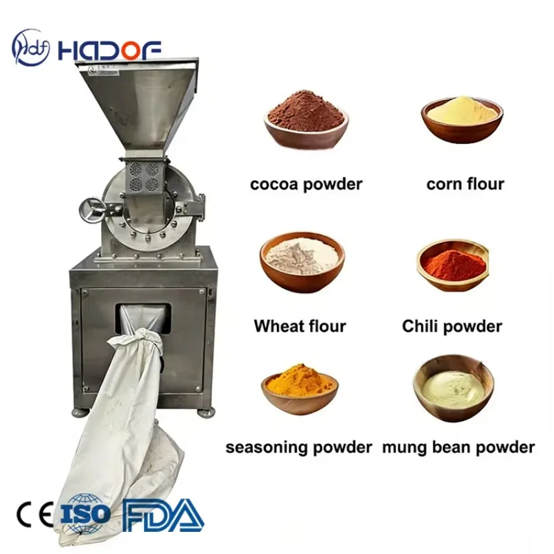 Automatic Stainless Steel Turmeric & Ginger Grinding Machine Dry Spice Grinder 500kg/h Capacity 1 Year Warranty