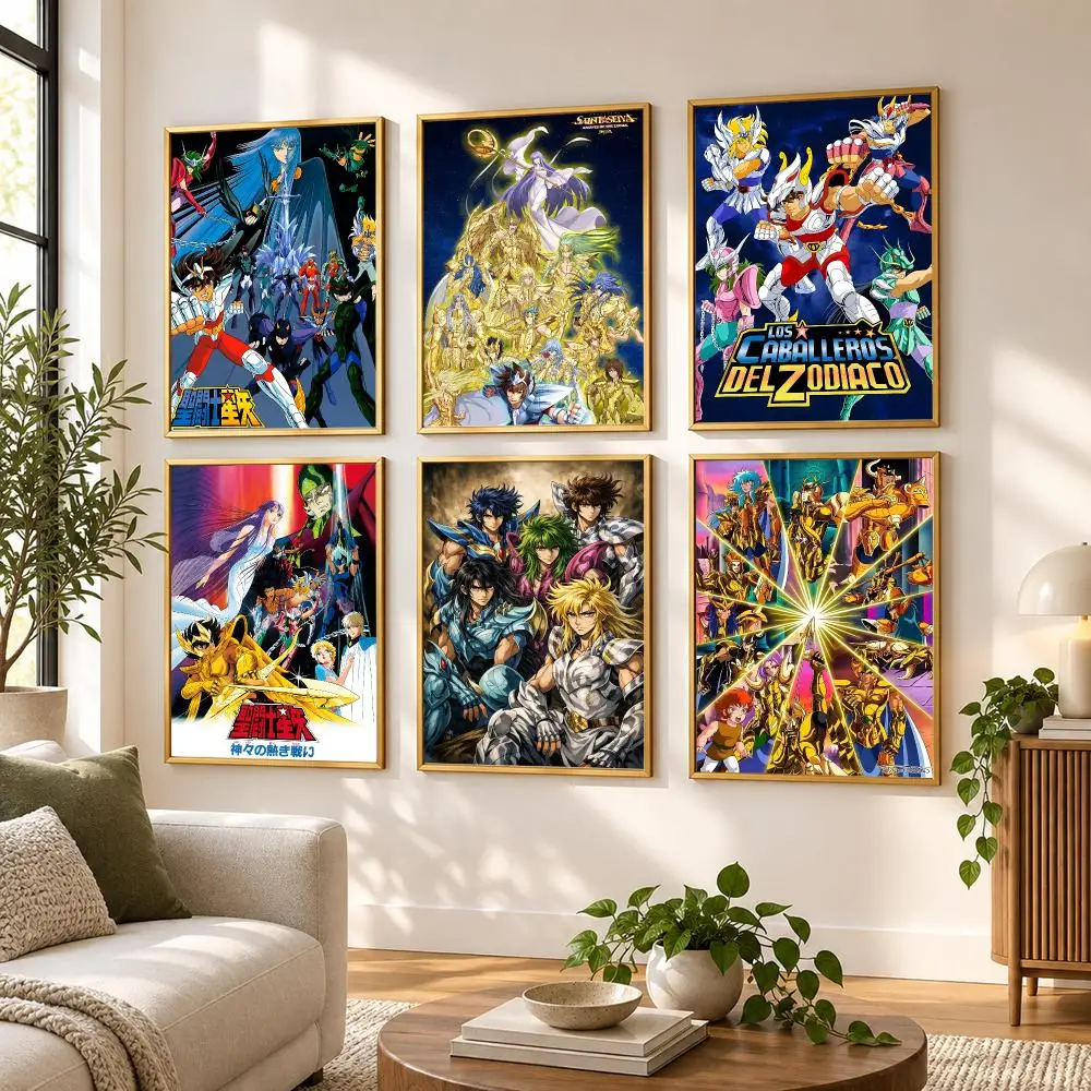 Anime Saint Seiya Poster HD art sticky wall waterproof home living room bedroom bar aesthetic decoration