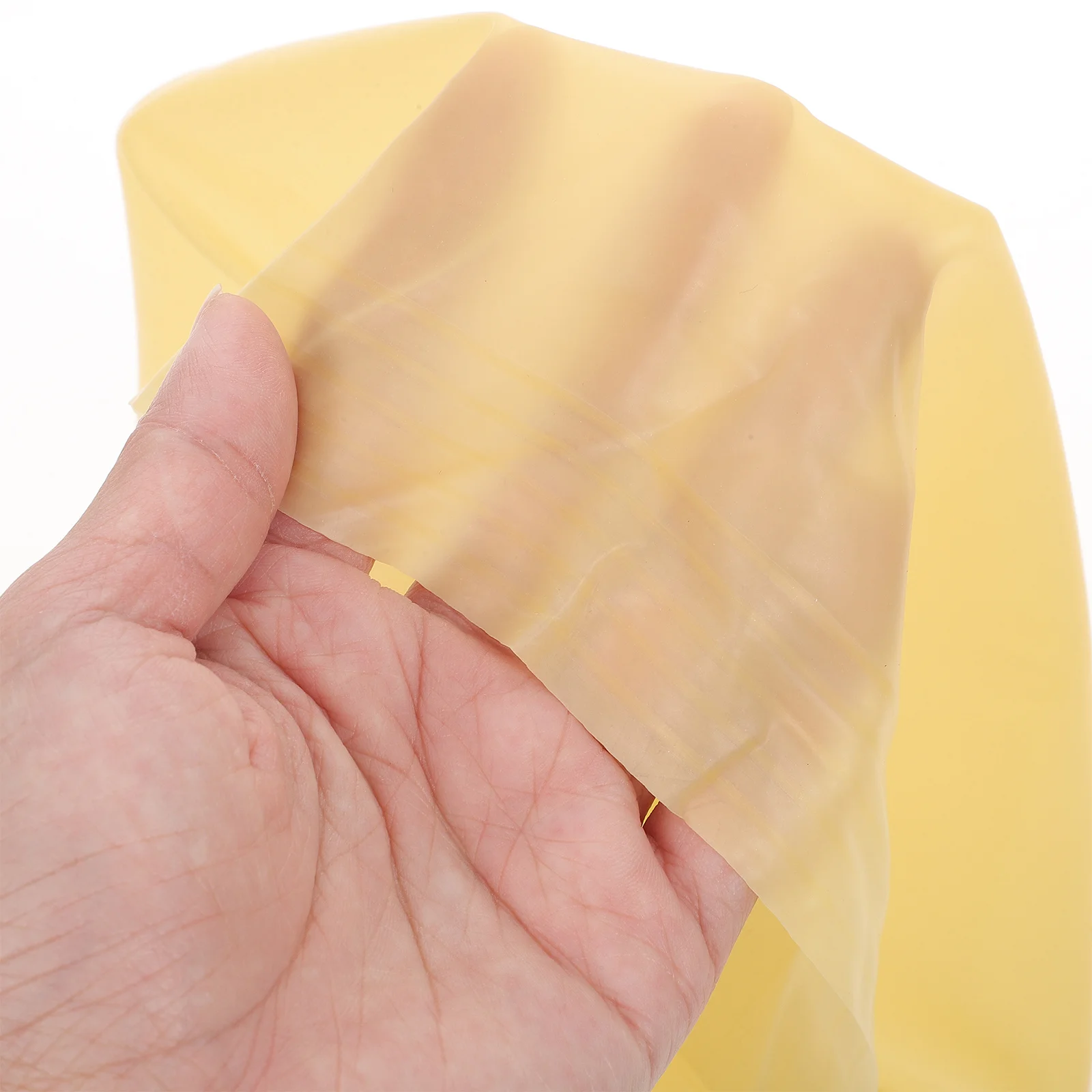 NOLITOY Lateksowa Czapka Łysa Halloween Cosplay dla Kobiet i Mężczyzn, Nakładka na Golarkę, Dodatek do Kostiumu, Emulsja Żółta