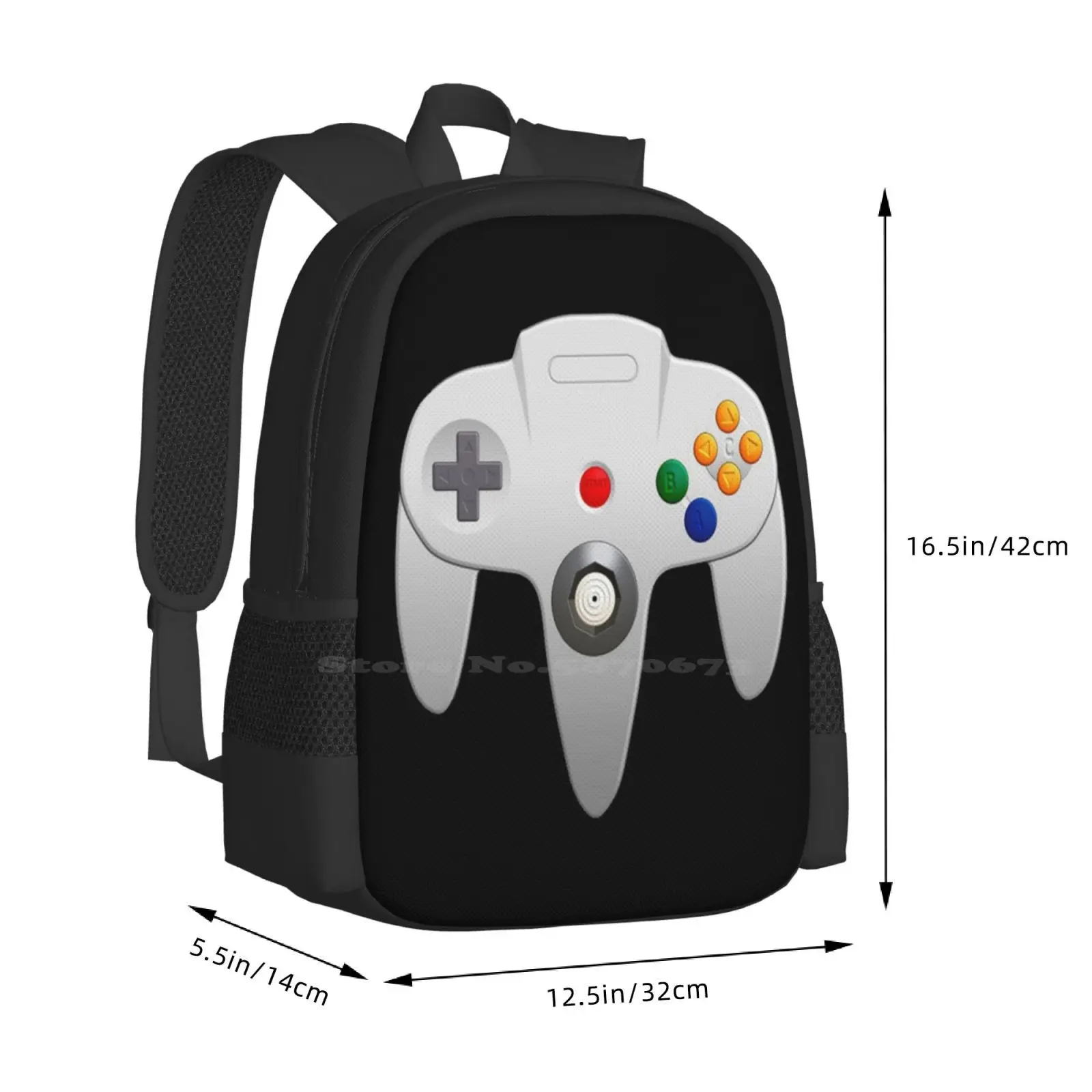 Mochila con bolsa controladora para hombres, mujeres, niñas, adolescentes, N64, Joystick de juego, inicio de pausa