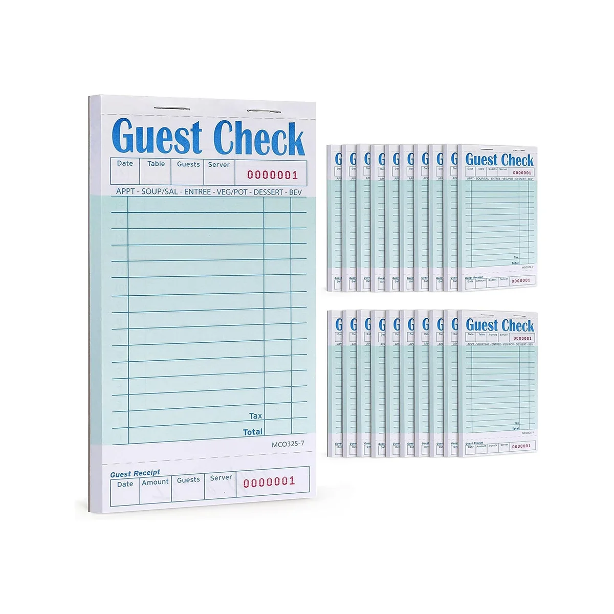 Livro de checks para convidados, 20 pacotes, blocos de notas de servidor, almofadas de fiação de acessórios de garçonete, almofadas de pedido de suprimentos de restaurante, contagem total de 1000
