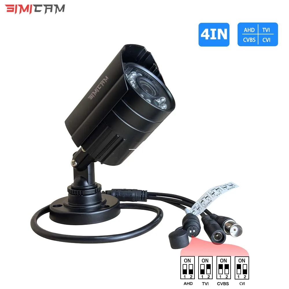 1080P 2MP Analog Camera 4IN1 AHD TVI CVI CVBS Compatible With Different Brand DVR Night Vision Outdoor Waterproof Metal Shell