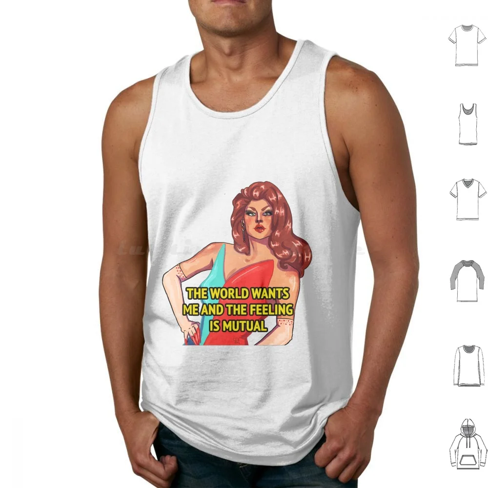 القمم القرمزية Envy تانك القمم طباعة القطن القرمزي الحسد سحب سباق Rupauls سحب سباق سحب الملكة Queer الموسم 11 Scarlett Envy Ru #1