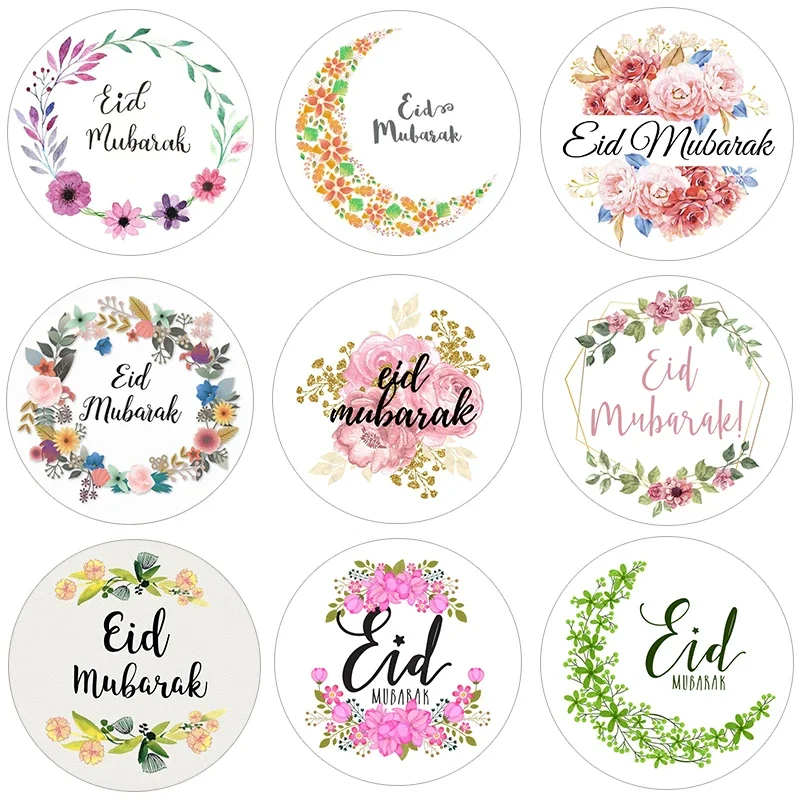 Lable Decoration EID Mubarak  Paper Sticker Decorations Gift Lable Seal Sticker Islamic Muslim Eid al-fitr Decoration Supplies