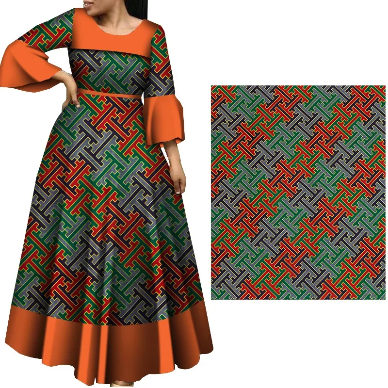 African Wax Fabric Cotton Material Nigerian Ankara Polyester Material Printed Batik High Quality Sewing Cloth Party Dress