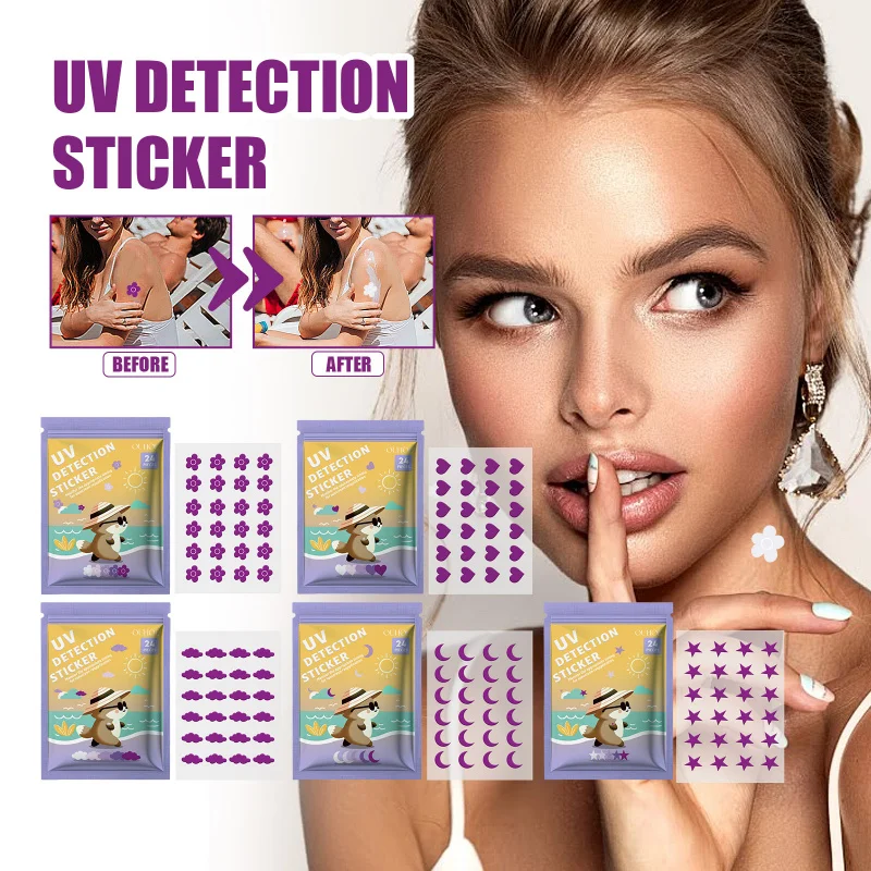 

Photochromic UV Patches - Face & Body Outdoor UV Defense, Detection Reminds Sunscreen Reapplication, Skin Protection
